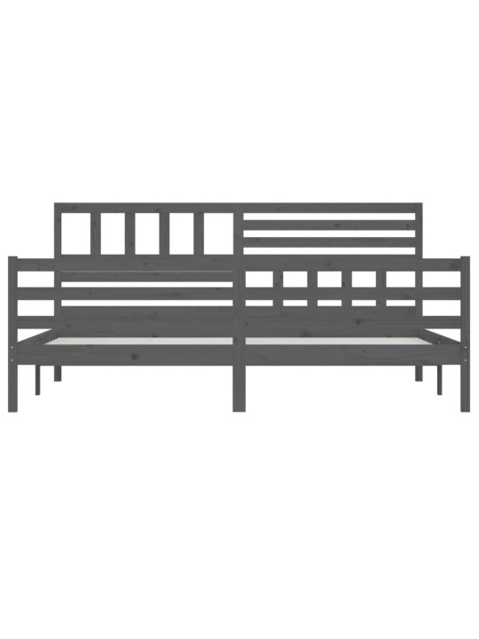 Rám postele šedý masivní dřevo 200 x 200 cm