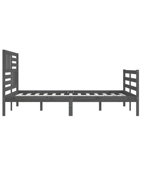 Rám postele šedý masivní dřevo 200 x 200 cm