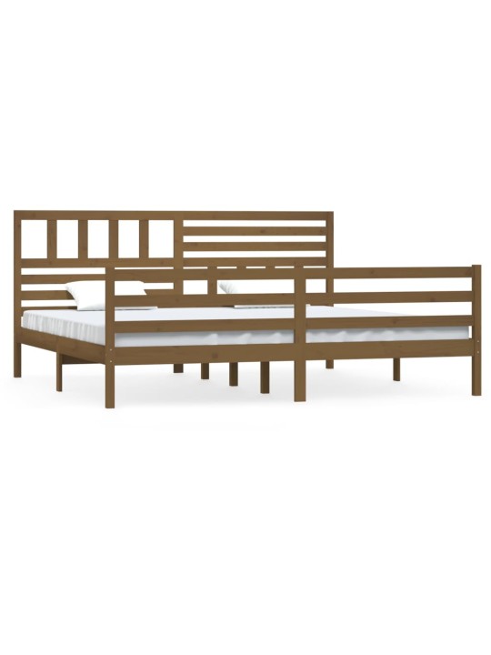 Rám postele medově hnědý masivní dřevo 200 x 200 cm
