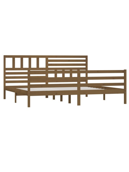 Rám postele medově hnědý masivní dřevo 200 x 200 cm