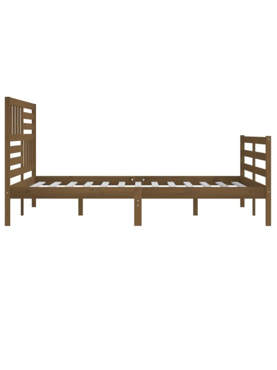Rám postele medově hnědý masivní dřevo 200 x 200 cm