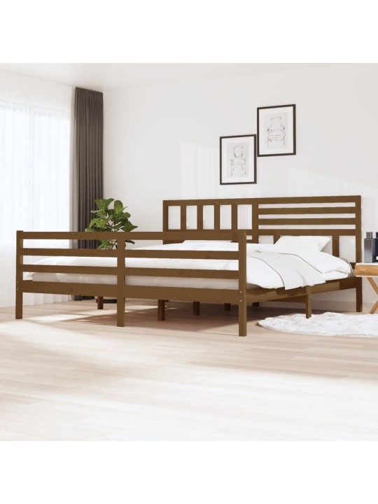 Rám postele medově hnědý masivní dřevo 200 x 200 cm