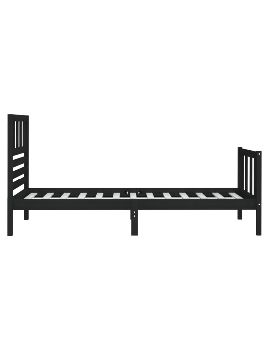 Rám postele černý 75 x 190 cm Small Single masivní dřevo