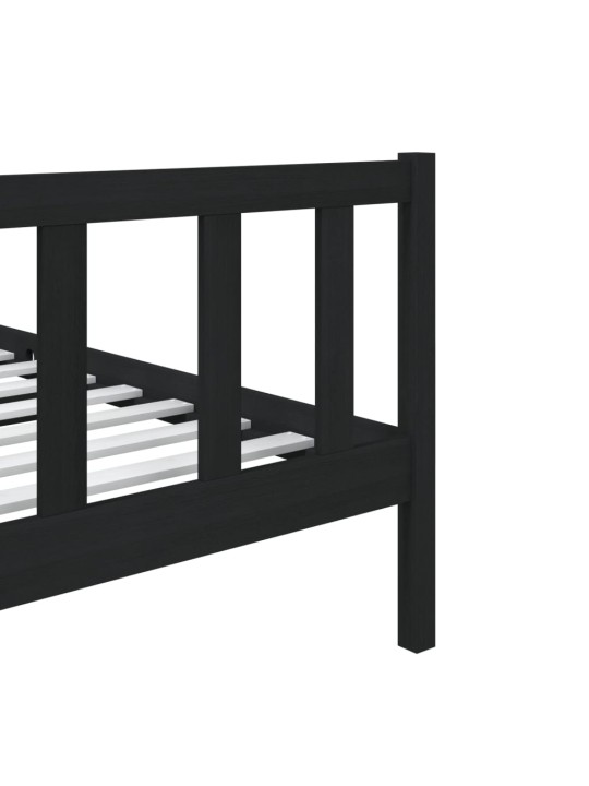 Rám postele černý 75 x 190 cm Small Single masivní dřevo