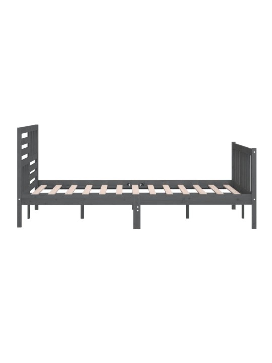 Rám postele šedý masivní dřevo 200 x 200 cm