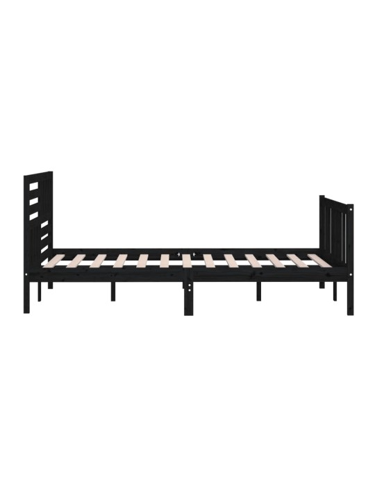Rám postele černý masivní dřevo 200 x 200 cm