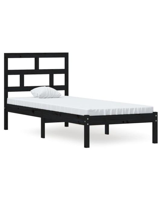 Rám postele černý 75 x 190 cm Small Single masivní dřevo