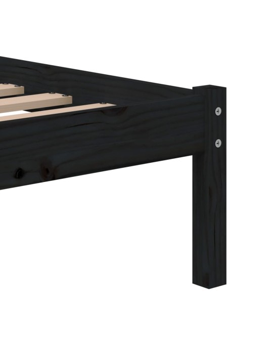 Rám postele černý 75 x 190 cm Small Single masivní dřevo