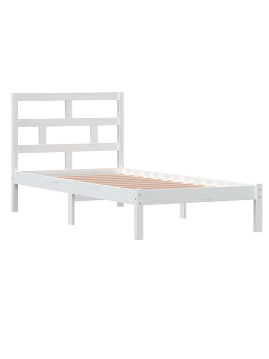 Rám postele bílý 90 x 190 cm Single masivní dřevo
