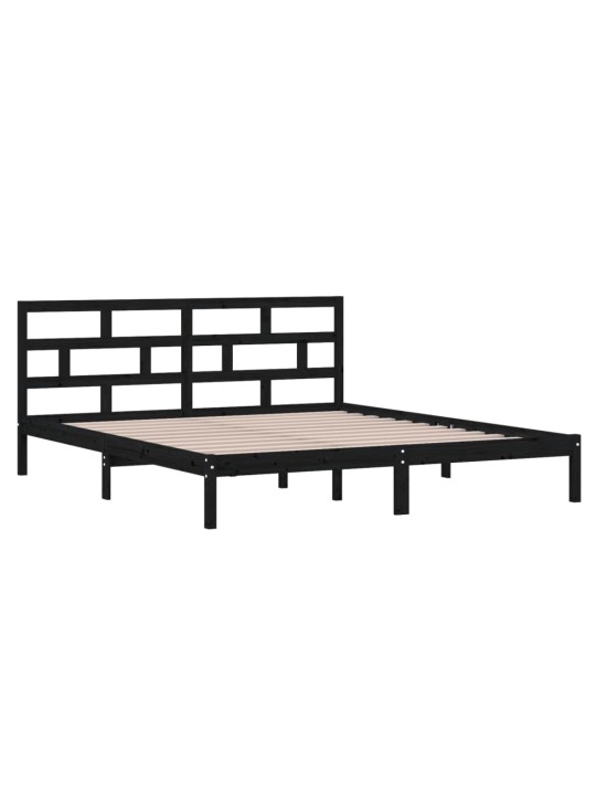 Rám postele černý 135 x 190 cm Double masivní dřevo