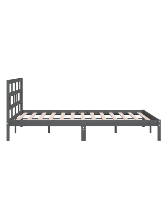 Rám postele šedý 150 x 200 cm King Size masivní dřevo