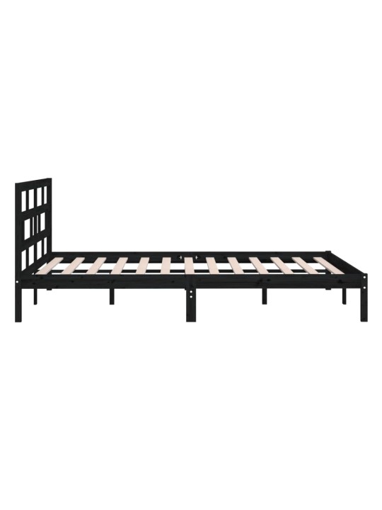 Rám postele černý 150 x 200 cm King Size masivní dřevo