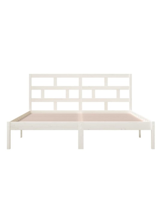 Rám postele bílý 180 x 200 cm Super King masivní dřevo