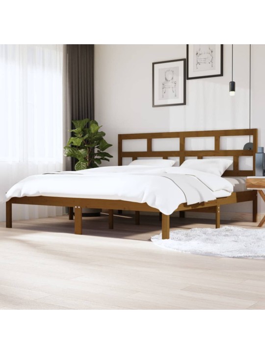Rám postele medově hnědý masivní borovice 200 x 200 cm