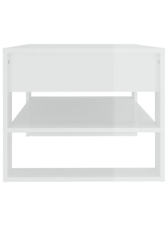 Konferenční stolek lesklý bílý 102x55x45 cm kompozitní dřevo