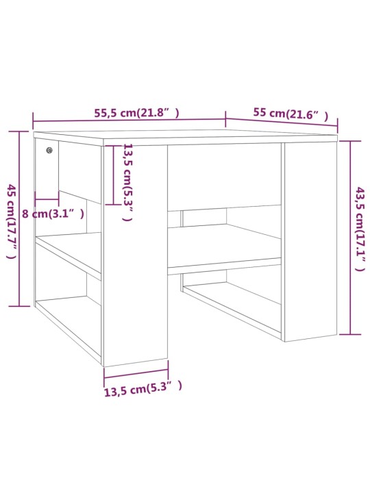 Konferenční stolek bílý 55,5 x 55 x 45 cm kompozitní dřevo