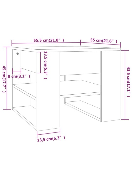 Konferenční stolek černý 55,5 x 55 x 45 cm kompozitní dřevo