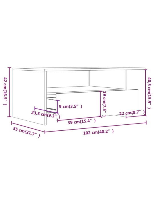 Konferenční stolek betonově šedý 102x55x42 cm kompozitní dřevo