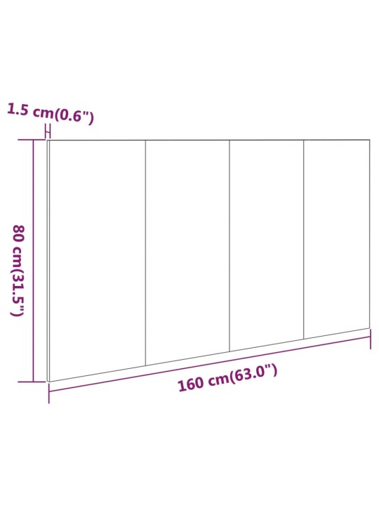 Čelo postele betonově šedé 160 x 1,5 x 80 cm kompozitní dřevo