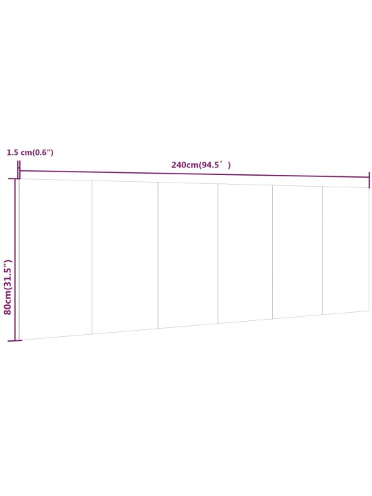 Nástěnné čelo postele černé 240 x 1,5 x 80 cm kompozitní dřevo