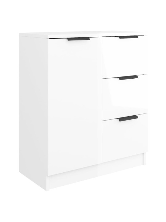 Příborník bílý s vysokým leskem 60x30x70 cm kompozitní dřevo