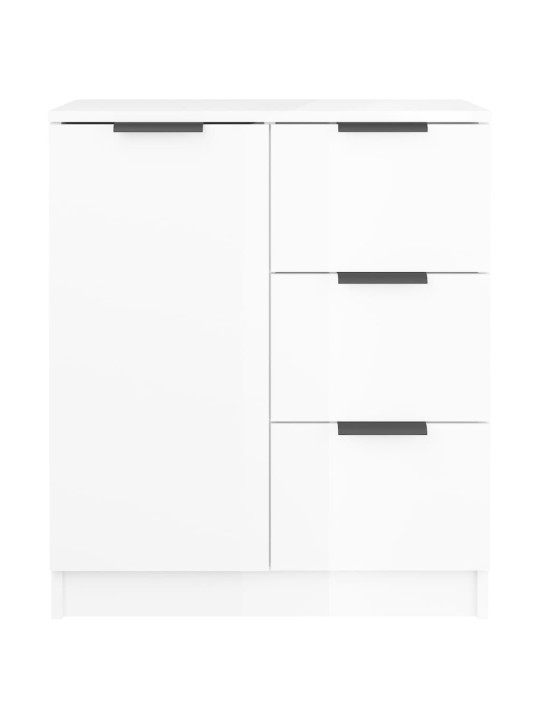 Příborník bílý s vysokým leskem 60x30x70 cm kompozitní dřevo