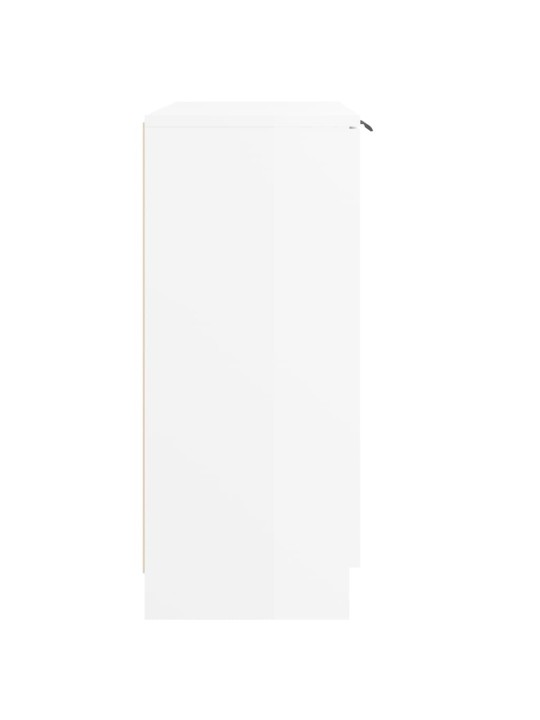 Příborník bílý s vysokým leskem 60x30x70 cm kompozitní dřevo