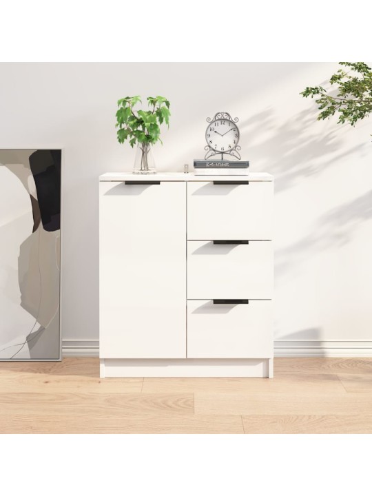 Příborník bílý s vysokým leskem 60x30x70 cm kompozitní dřevo
