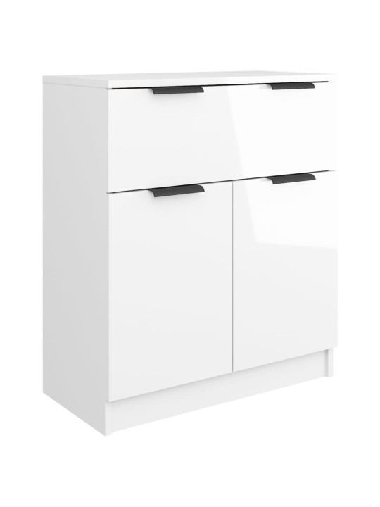 Příborník bílý s vysokým leskem 60x30x70 cm kompozitní dřevo