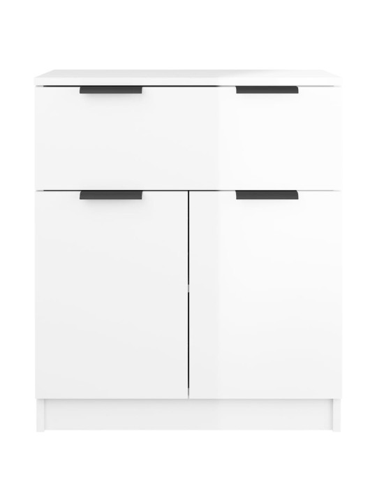 Příborník bílý s vysokým leskem 60x30x70 cm kompozitní dřevo