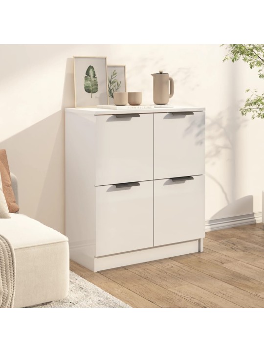Příborník bílý s vysokým leskem 60x30x70 cm kompozitní dřevo