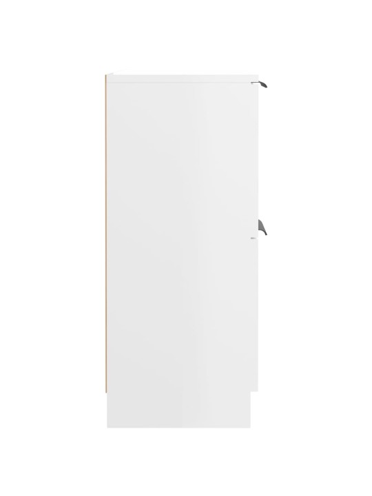 Příborník bílý s vysokým leskem 60x30x70 cm kompozitní dřevo