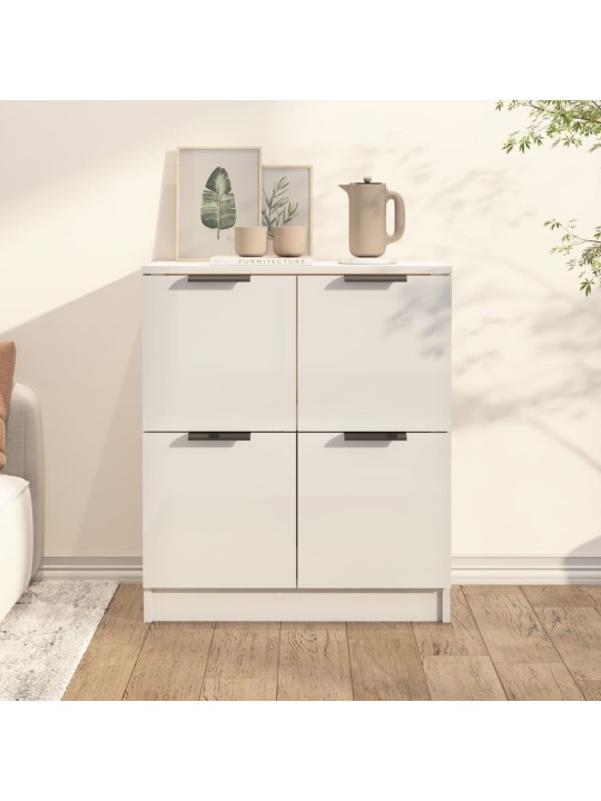 Příborník bílý s vysokým leskem 60x30x70 cm kompozitní dřevo