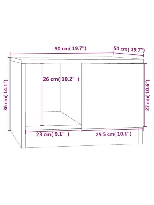 Konferenční stolek betonově šedý 50x50x36 cm kompozitní dřevo