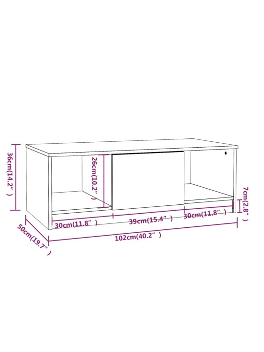 Konferenční stolek dub sonoma 102 x 50 x 36 cm kompozitní dřevo