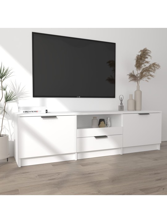 TV skříňka bílá 140 x 35 x 40 cm kompozitní dřevo