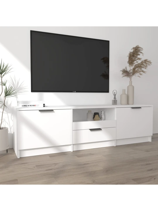 TV skříňka bílá 140 x 35 x 40 cm kompozitní dřevo
