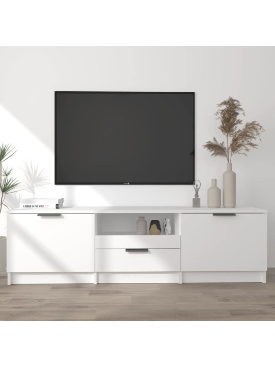 TV skříňka bílá 140 x 35 x 40 cm kompozitní dřevo