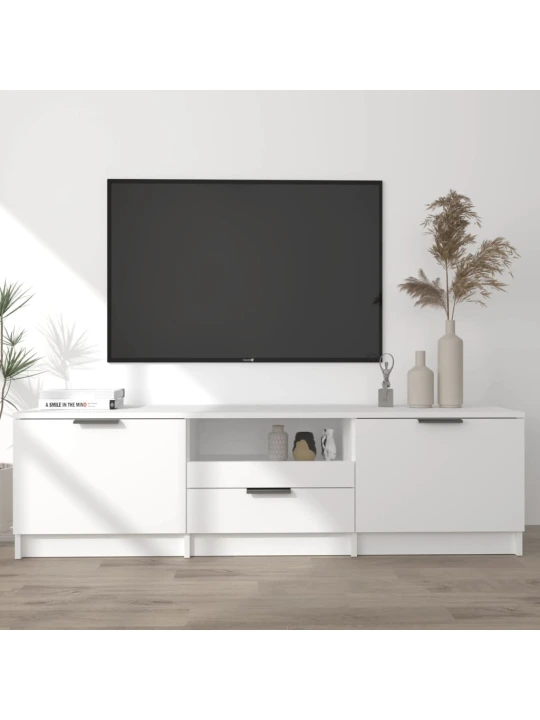 TV skříňka bílá 140 x 35 x 40 cm kompozitní dřevo