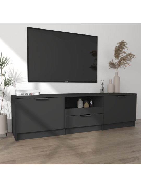 TV skříňka černá 140 x 35 x 40 cm kompozitní dřevo