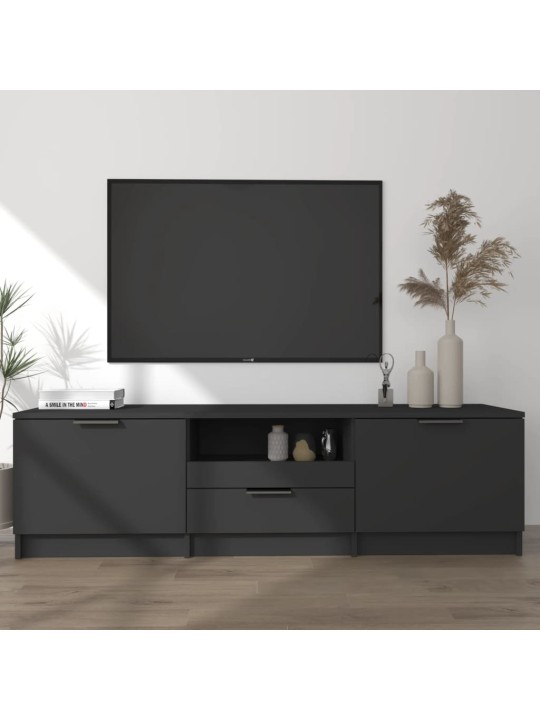 TV skříňka černá 140 x 35 x 40 cm kompozitní dřevo