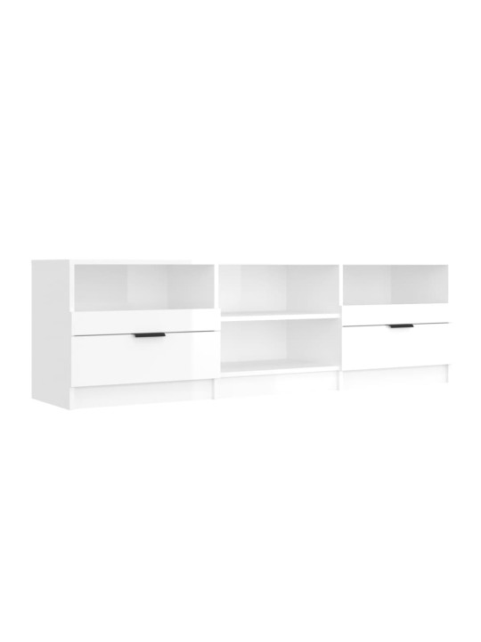 TV skříňka lesklá bílá 150 x 33,5 x 45 cm kompozitní dřevo