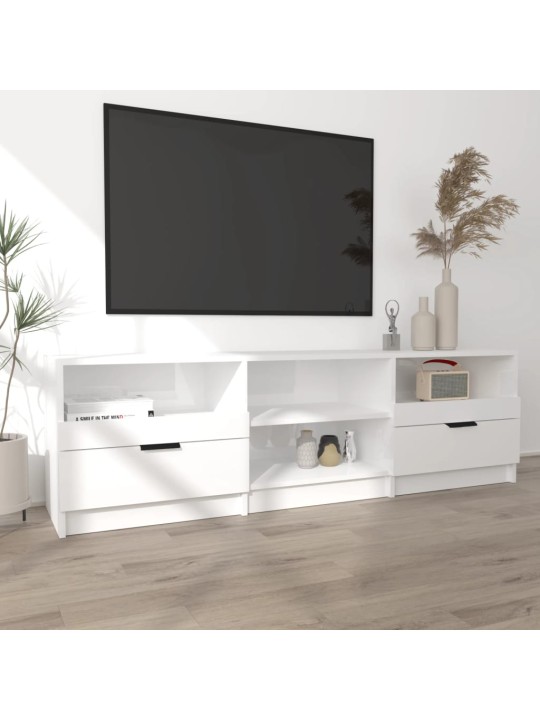 TV skříňka lesklá bílá 150 x 33,5 x 45 cm kompozitní dřevo