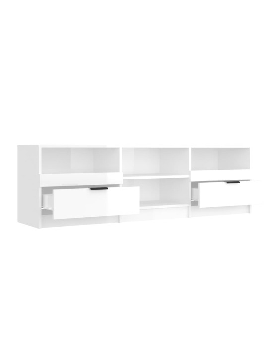 TV skříňka lesklá bílá 150 x 33,5 x 45 cm kompozitní dřevo