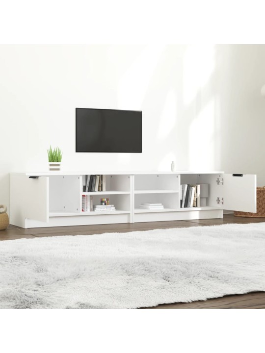 TV skříňky 2 ks bílé 80 x 35 x 36,5 cm kompozitní dřevo