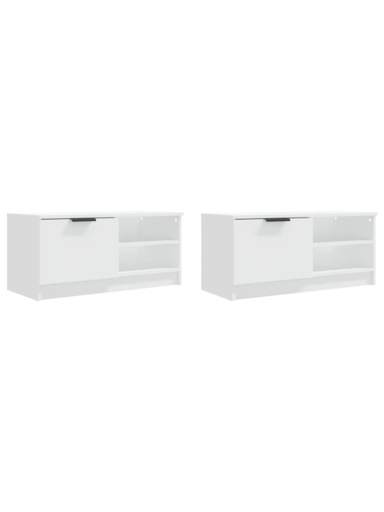 TV skříňky 2 ks bílé 80 x 35 x 36,5 cm kompozitní dřevo
