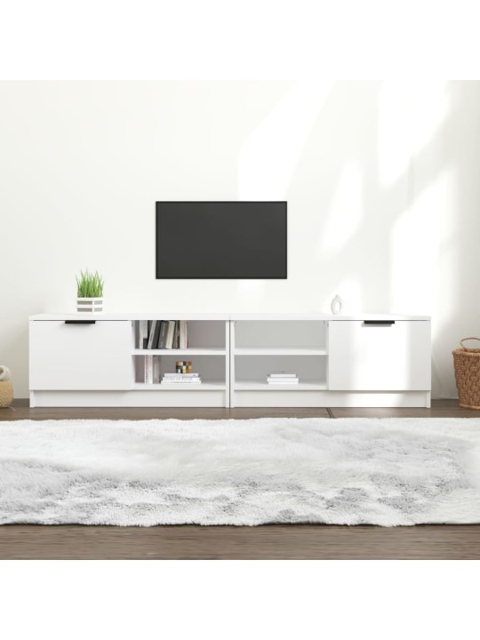 TV skříňky 2 ks bílé 80 x 35 x 36,5 cm kompozitní dřevo