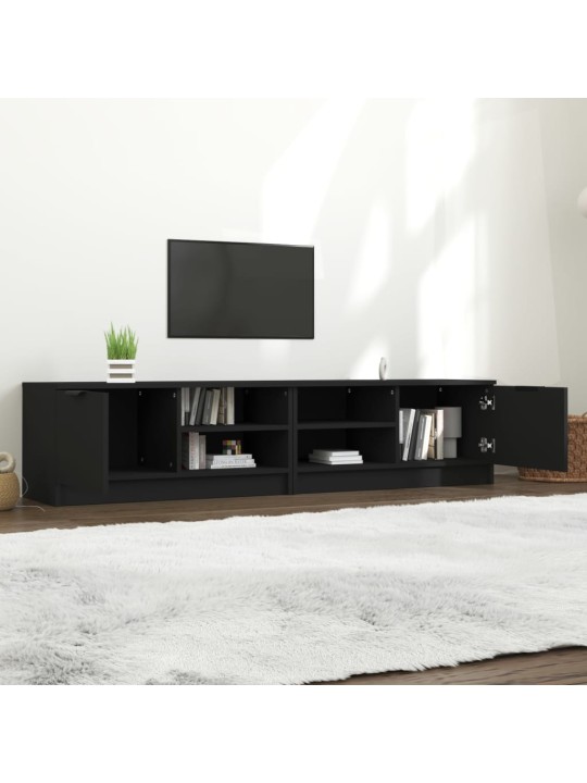 TV skříňky 2 ks černé 80 x 35 x 36,5 cm kompozitní dřevo