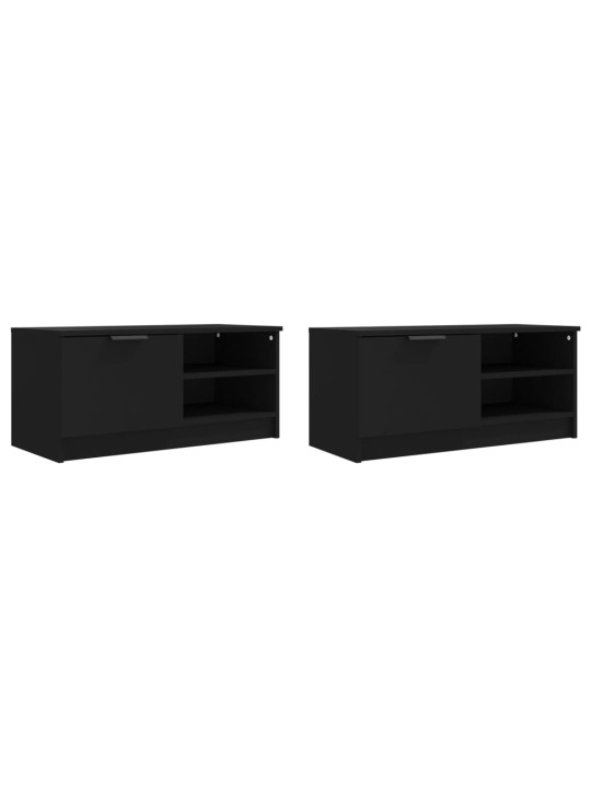 TV skříňky 2 ks černé 80 x 35 x 36,5 cm kompozitní dřevo