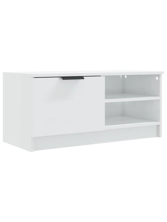 TV skříňka bílá s vysokým leskem 80x35x36,5 cm kompozitní dřevo